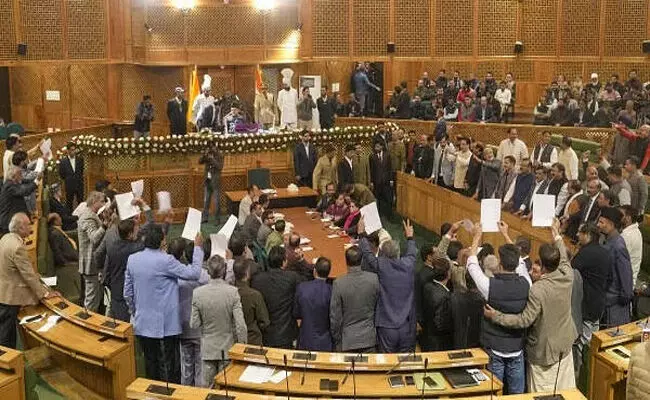 Photo of J & K after it Assembly passed a resolution on Article 370 restoration by voice vote