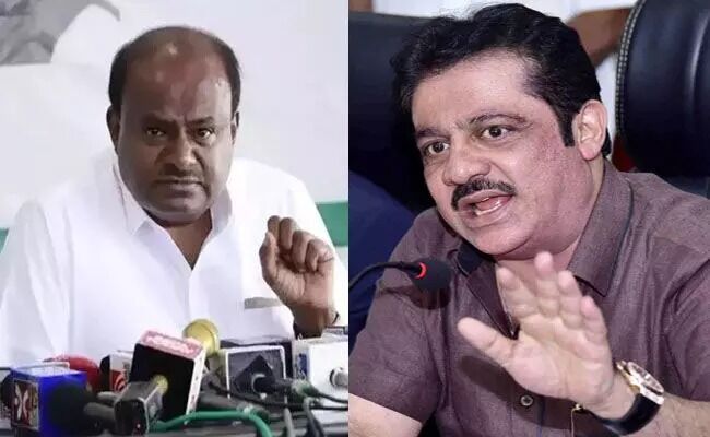 Photo of HD Kumaraswamy and Zameer Ahmed