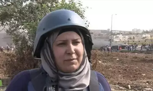 Photo of Palestinian WAFA journalist Rasha Herzallah