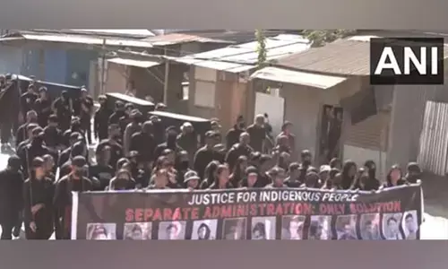 Photo of Kuki groups holds coffin rally in Churachandpur, Manipur