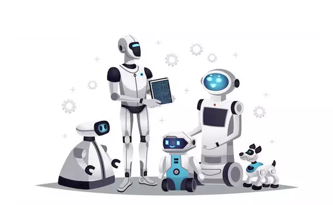 Photo of Robot technology illustration Photo of Robot technology illustration