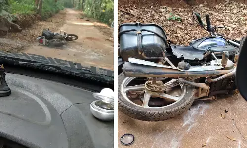 ಬೆಳ್ತಂಗಡಿ | ಮಕ್ಕಳನ್ನು ಬೈಕಿನಲ್ಲಿ ಶಾಲೆಗೆ ಕರೆದೊಯ್ಯುತ್ತಿದ್ದ ವೇಳೆ ಕಾಡಾನೆ ದಾಳಿ