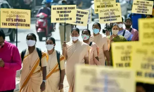 Photo of christians people protesting