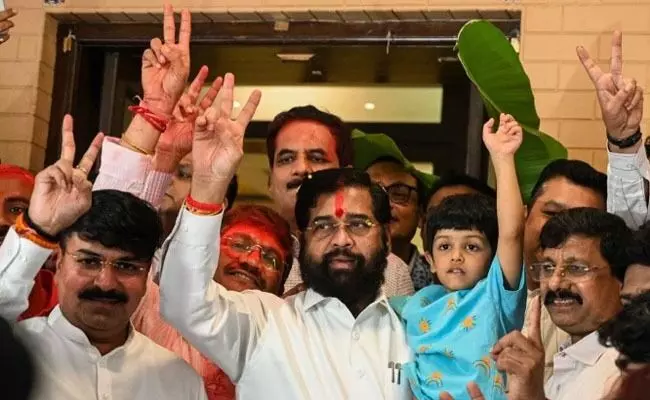 Photo of Eknath Shinde celebrates Mahayutis victory Photo of Eknath Shinde celebrates Mahayutis victory