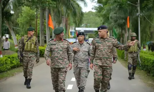 army officers waliking in campus