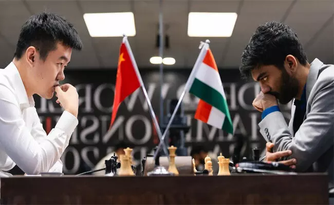 ವರ್ಲ್ಡ್ ಚೆಸ್ ಚಾಂಪಿಯನ್‌ಶಿಪ್ : ಚೀನಾದ ಲಿರೆನ್ ವಿರುದ್ಧ ಡ್ರಾ ಸಾಧಿಸಿದ ಗುಕೇಶ್