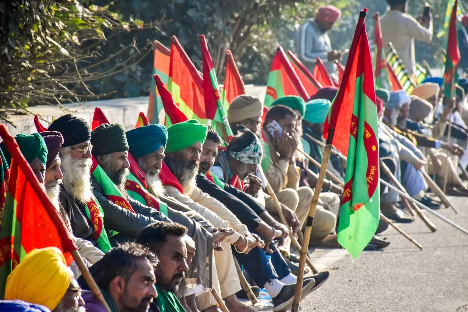 Photo of protesting Farmers