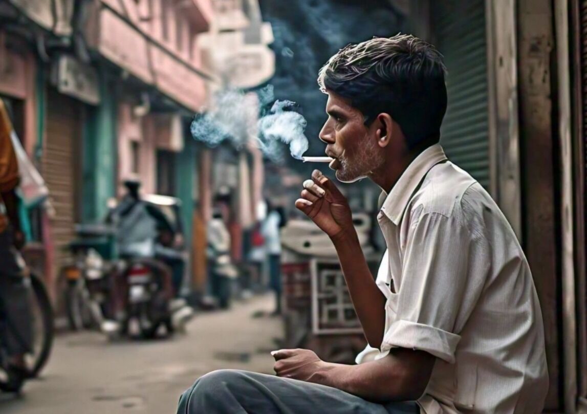 representational image of smoking in public place