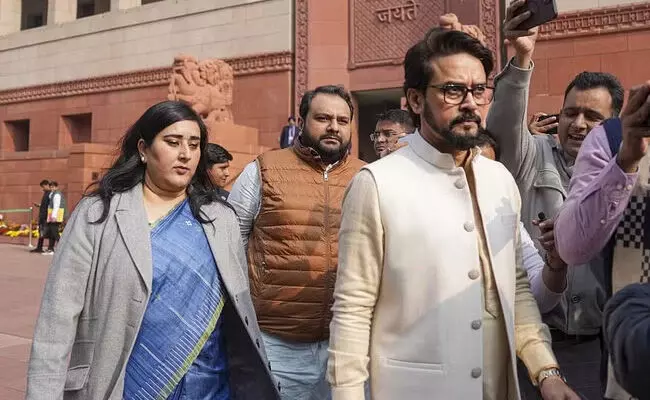 Anurag Thakur and Bansuri Swaraj