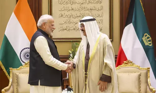 Photo of Narendra Modi,  Sheikh Mishal Al Ahmad Al Jaber Al Sabah