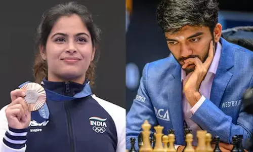 Photo of Manu Bhaker and D Gukesh