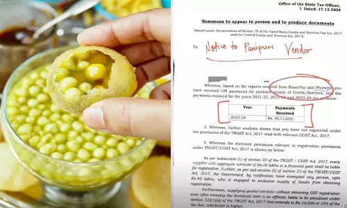 ಯುಪಿಐ ಮೂಲಕ ಹಣ ಸ್ವೀಕರಿಸಿ ಜಿಎಸ್‌ಟಿ ಬಲೆಗೆ ಬಿದ್ದ ತಮಿಳುನಾಡಿನ ಪಾನಿಪುರಿ ಮಾರಾಟಗಾರ!