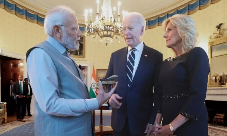 PM Narendra Modi attended a private engagement hosted by US President Joe Biden and First Lady Jill Biden in 2023 in the White House PM Narendra Modi attended a private engagement hosted by US President Joe Biden and First Lady Jill Biden in 2023 in the White House