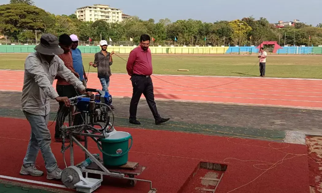 ಅಥ್ಲೆಟಿಕ್ ಸ್ಪರ್ಧೆಗೆ ಸಜುಗೊಳ್ಳುತ್ತಿದೆ ಉಡುಪಿ ಜಿಲ್ಲಾ ಮಹಾತ್ಮಗಾಂಧಿ ಕ್ರೀಡಾಂಗಣ