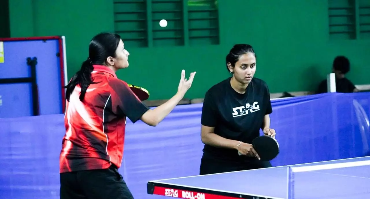 ಟೇಬಲ್ ಟೆನಿಸ್: ಮಂಗಳೂರು ಮಹಿಳೆಯರಿಗೆ ಡಬಲ್ಸ್ನಲ್ಲಿ ಚಿನ್ನ ಟೇಬಲ್ ಟೆನಿಸ್: ಮಂಗಳೂರು ಮಹಿಳೆಯರಿಗೆ ಡಬಲ್ಸ್ನಲ್ಲಿ ಚಿನ್ನ