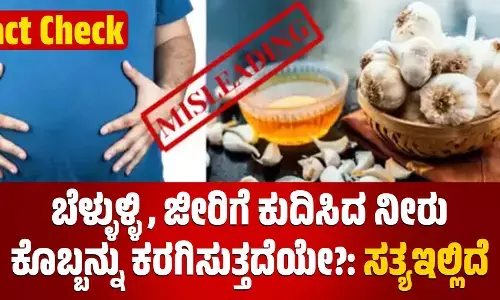 Fact Check | ಬೆಳ್ಳುಳ್ಳಿ, ಜೀರಿಗೆ ಕುದಿಸಿದ ನೀರು ಕೊಬ್ಬನ್ನು ಕರಗಿಸುತ್ತದೆಯೇ?; ಸತ್ಯಇಲ್ಲಿದೆ