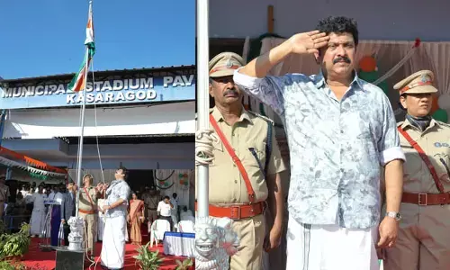 ಕಾಸರಗೋಡು | 76 ನೇ  ಗಣರಾಜ್ಯೋತ್ಸವ: ಧ್ವಜಾರೋಹಣ ನಿರ್ವಹಿಸಿದ ರಾಜ್ಯ ಸಾರಿಗೆ ಸಚಿವ ಕೆ. ಬಿ ಗಣೇಶ್ ಕುಮಾರ್