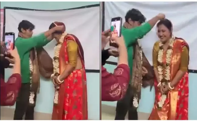 ತರಗತಿ ಕೋಣೆಯಲ್ಲಿ ವಿದ್ಯಾರ್ಥಿಯನ್ನು ‘ಮದುವೆ’ಯಾದ ಮಹಿಳಾ ಪ್ರೊಫೆಸರ್!