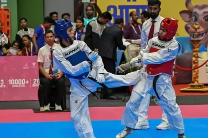 Photo of taekwondo match Photo of taekwondo match