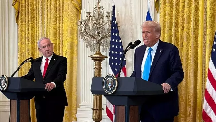 US President Donald Trump (R) in a joint press conference with Israel Prime Minister Benjamin Netanyahu on February 4, 2025 US President Donald Trump (R) in a joint press conference with Israel Prime Minister Benjamin Netanyahu on February 4, 2025