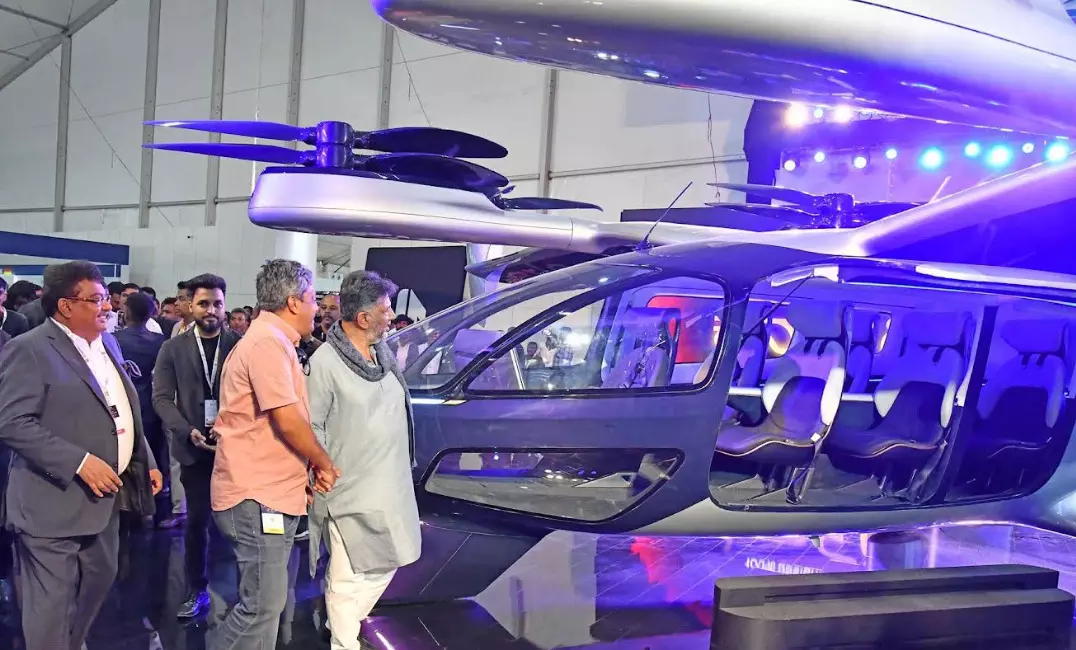 ಜಾಗತಿಕ ಹೂಡಿಕೆದಾರರ ಸಮಾವೇಶದಲ್ಲಿ ಗಮನ ಸೆಳೆದ ‘ಏರ್ ಟ್ಯಾಕ್ಸಿ!’