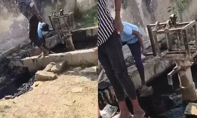 ಯಾದಗಿರಿ | ಚರಂಡಿ ಸ್ವಚ್ಛಗೊಳಿಸಿದ ಶಾಲಾ ವಿದ್ಯಾರ್ಥಿಗಳು; ಮುಖ್ಯಶಿಕ್ಷಕನ ವಿರುದ್ಧ ಕ್ರಮಕ್ಕೆ ಕರವೇ ಆಗ್ರಹ