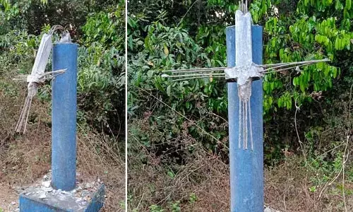 ಉಡುಪಿ: ಮೂಡುಬೆಳ್ಳೆ ಕಟ್ಟಿಂಗೇರಿಯಲ್ಲಿ ದುಷ್ಕರ್ಮಿಗಳಿಂದ  ಶಿಲುಬೆ ಧ್ವಂಸ; ಪ್ರಕರಣ ದಾಖಲು