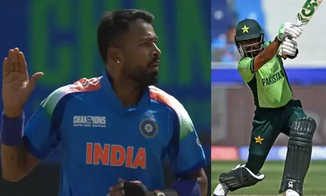 ಔಟಾದ ಬಾಬರ್‌ಗೆ ‘‘ಬೈ ಬೈ’’ ಮಾಡಿದ ಪಾಂಡ್ಯ!