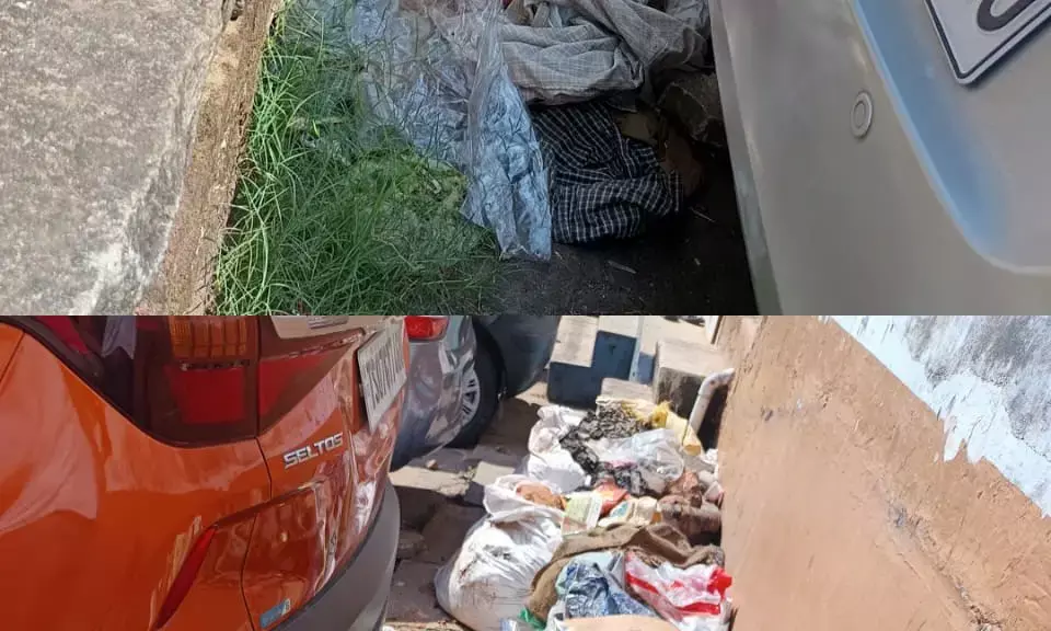 ಕನಕದಾಸ ಕ್ರಾಸ್ ರಸ್ತೆಯಲ್ಲಿ ತ್ಯಾಜ್ಯ ರಾಶಿ: ತೆರವಿಗೆ ಆಗ್ರಹ