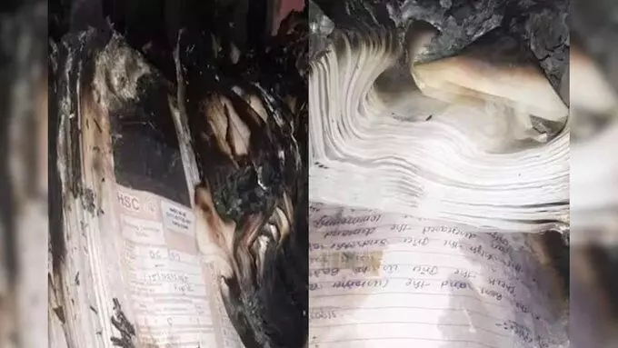 ಮಹಾರಾಷ್ಟ್ರ: ಶಿಕ್ಷಕಿ ಮನೆಯಲ್ಲಿ ಬೆಂಕಿ ಆಕಸ್ಮಿಕ; 175 ಉತ್ತರ ಪತ್ರಿಕೆ ಭಸ್ಮ ಮಹಾರಾಷ್ಟ್ರ: ಶಿಕ್ಷಕಿ ಮನೆಯಲ್ಲಿ ಬೆಂಕಿ ಆಕಸ್ಮಿಕ; 175 ಉತ್ತರ ಪತ್ರಿಕೆ ಭಸ್ಮ