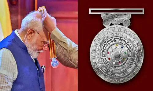 ಮೋದಿಗೆ ಶ್ರೀಲಂಕಾದ ಅತ್ಯುನ್ನತ ನಾಗರಿಕ ಪ್ರಶಸ್ತಿ ಪ್ರದಾನ