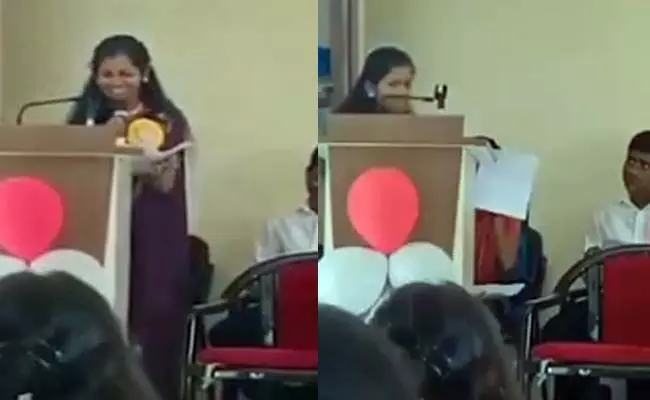 ಬೀಳ್ಕೊಡುಗೆ ಸಮಾರಂಭದಲ್ಲಿ ಮಾತನಾಡುತ್ತಿದ್ದಾಗ ಕುಸಿದು ಬಿದ್ದು ವಿದ್ಯಾರ್ಥಿನಿ ಮೃತ್ಯು