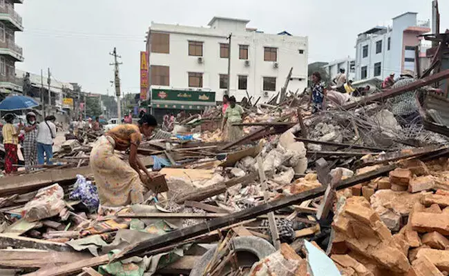 ಭೀಕರ ಭೂಕಂಪದಿಂದ ತತ್ತರಿಸಿದ ಮ್ಯಾನ್ಮಾರ್ ನಲ್ಲಿ ಮತ್ತೆ 5.5 ತೀವ್ರತೆಯ ಭೂಕಂಪನ