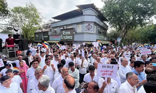 Members of the Jain community took out a protest march over the issue earlier in the day.