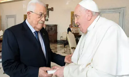 ಪೋಪ್ ಫ್ರಾನ್ಸಿಸ್ ಫೆಲೆಸ್ತೀನಿಯಾದ `ನಿಷ್ಠಾವಂತ ಮಿತ್ರ: ಮಹ್ಮೂದ್ ಅಬ್ಬಾಸ್