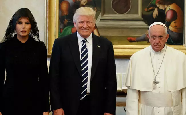 ಪೋಪ್ ಅಂತ್ಯಸಂಸ್ಕಾರಕ್ಕೆ ಪತ್ನಿ ಜೊತೆ ಟ್ರಂಪ್ ಭೇಟಿ