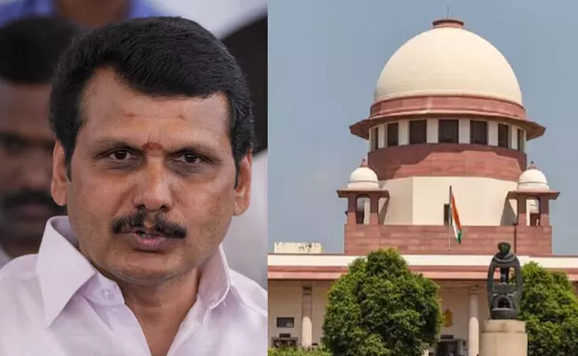 ಸಚಿವ ಸ್ಥಾನ ತೊರೆಯಿರಿ ಇಲ್ಲವೇ ಜೈಲಿಗೆ ವಾಪಸ್ಸಾಗಿ: ಸೆಂಥಿಲ್ ಬಾಲಾಜಿಗೆ ಸುಪ್ರೀಂ ಸೂಚನೆ ಸಚಿವ ಸ್ಥಾನ ತೊರೆಯಿರಿ ಇಲ್ಲವೇ ಜೈಲಿಗೆ ವಾಪಸ್ಸಾಗಿ: ಸೆಂಥಿಲ್ ಬಾಲಾಜಿಗೆ ಸುಪ್ರೀಂ ಸೂಚನೆ