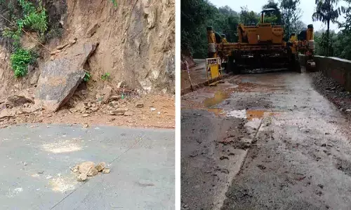 ಭಾರೀ ಮಳೆ | ಕುಮಟಾ-ಶಿರಸಿ ರಾಷ್ಟ್ರೀಯ ಹೆದ್ದಾರಿಯಲ್ಲಿರುವ ದೇವಿಮನೆ ಗುಡ್ಡ ಕುಸಿತ