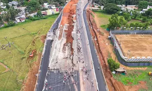 ಕೇರಳ: ಹೊಸದಾಗಿ ನಿರ್ಮಾಣಗೊಂಡ ರಾಷ್ಟ್ರೀಯ ಹೆದ್ದಾರಿ ಕುಸಿತ; ಕಾಮಗಾರಿ ಗುಣಮಟ್ಟದ ಬಗ್ಗೆ ಆತಂಕ ಸೃಷ್ಟಿ