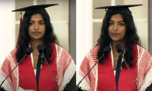 ನಮ್ಮ ಶಿಕ್ಷಣ ಸಂಸ್ಥೆ ನರಮೇಧಕ್ಕೆ ಸಹಾಯ ಮಾಡುತ್ತಿದೆ: ಇಸ್ರೇಲ್ ಜೊತೆ ಸಂಬಂಧ ಖಂಡಿಸಿ ಎಂಐಟಿ ತರಗತಿ ಅಧ್ಯಕ್ಷೆ ಮೇಘಾ ವೇಮುರಿ ದಿಟ್ಟ ಭಾಷಣ