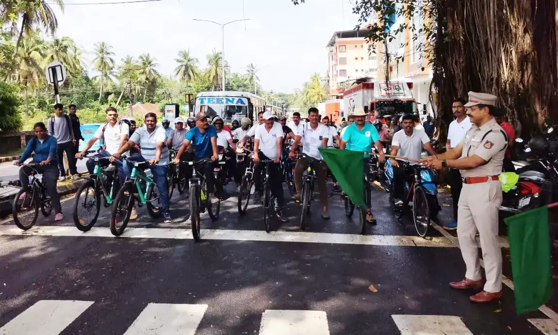 ಉಡುಪಿ ನಗರದಲ್ಲಿ ಪೊಲೀಸರಿಂದ ಸೈಕಲ್ ರ್‍ಯಾಲಿ