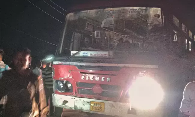 ಸಿರವಾರ | ಸಾರಿಗೆ ಬಸ್ ಢಿಕ್ಕಿ, ಎರಡು ಎಮ್ಮೆ ಸಾವು