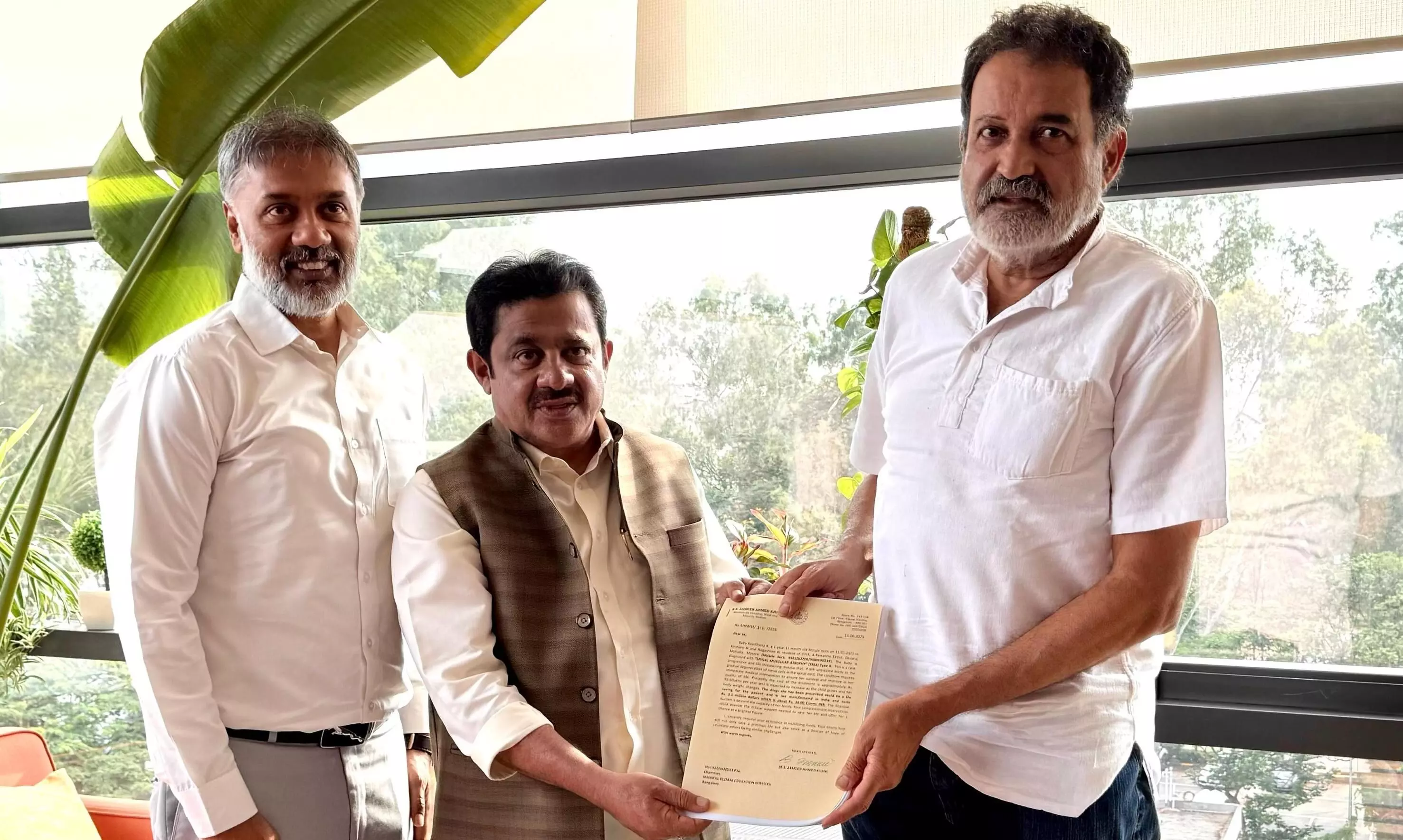 ಎರಡು ವರ್ಷದ ಮಗು ಕೀರ್ತನಾ ವೈದ್ಯಕೀಯ ನೆರವಿಗೆ ಮೋಹನ್ ದಾಸ್ ಪೈ, ರವಿ ಪೈಗೆ ಸಚಿವ ಝಮೀರ್ ಅಹ್ಮದ್ ಮನವಿ