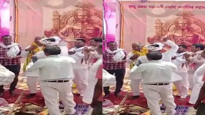 ಉತ್ತರಪ್ರದೇಶ | ಸುಹೇಲ್‌ದೇವ್‌ ಸ್ವಾಭಿಮಾನ್ ಪಕ್ಷದ ನಾಯಕನಿಗೆ ವೇದಿಕೆಯಲ್ಲಿ ಹಾರ ಹಾಕಿ ಥಳಿಸಿದ ಕಾರ್ಯಕರ್ತ : ವೀಡಿಯೊ ವೈರಲ್