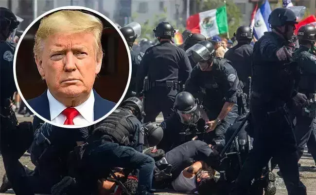 ಲಾಸ್ ಏಂಜಲೀಸ್ | ವಲಸಿಗರ ಪ್ರತಿಭಟನೆ ತೀವ್ರ; ಕರ್ಫ್ಯೂ ಹೇರಿಕೆ