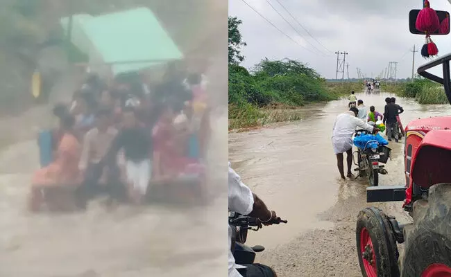 ಮಸ್ಕಿ | ಹಳ್ಳದಲ್ಲಿ ಸಿಕ್ಕಿಕೊಂಡ ಟ್ರ್ಯಾಕ್ಟರ್ : 15 ಮಂದಿಯ ರಕ್ಷಣೆ