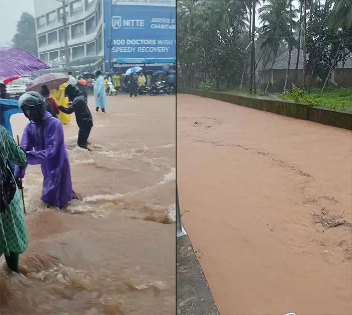ಮಂಗಳೂರು| ಭಾರೀ ಮಳೆಗೆ ಪಂಪ್ವೆಲ್, ಪಡೀಲ್ ಸೇತುವೆ ಜಲಾವೃತ ಮಂಗಳೂರು| ಭಾರೀ ಮಳೆಗೆ ಪಂಪ್ವೆಲ್, ಪಡೀಲ್ ಸೇತುವೆ ಜಲಾವೃತ