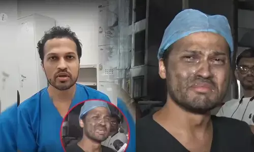 ನನ್ನ ಮಗಳು ಆಸ್ಪತ್ರೆಯಲ್ಲಿ ದಾಖಲಾಗಿದ್ದಾಳೆ, ದಯವಿಟ್ಟು ಕರುಣೆ ತೋರಿಸಿ: ವಿಮಾನ ದುರಂತದ ಬಳಿಕ ವಸತಿ ಗೃಹ ತೆರವು ಕಾರ್ಯಾಚರಣೆಯ ವಿರುದ್ಧ ಕಣ್ಣೀರಿಟ್ಟ ವೈದ್ಯ