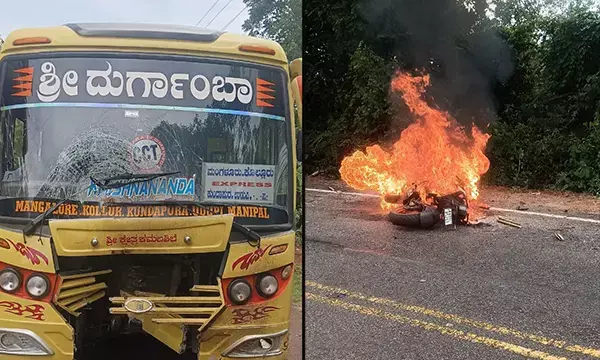 ಕುಂದಾಪುರ| ಖಾಸಗಿ ಬಸ್ - ಬೈಕ್ ಮುಖಾಮುಖಿ ಢಿಕ್ಕಿ: ಬೈಕ್ ಸವಾರ ಸ್ಥಳದಲ್ಲಿಯೇ ಮೃತ್ಯು