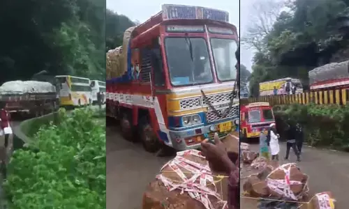 ಹುಲಿಕಲ್‌ ಘಾಟ್‌ನಲ್ಲಿ ಕೆಟ್ಟು ನಿಂತ ಲಾರಿ; ಕಿ.ಮೀ ಗಟ್ಟಲೆ ಟ್ರಾಫಿಕ್‌ ಜಾಮ್